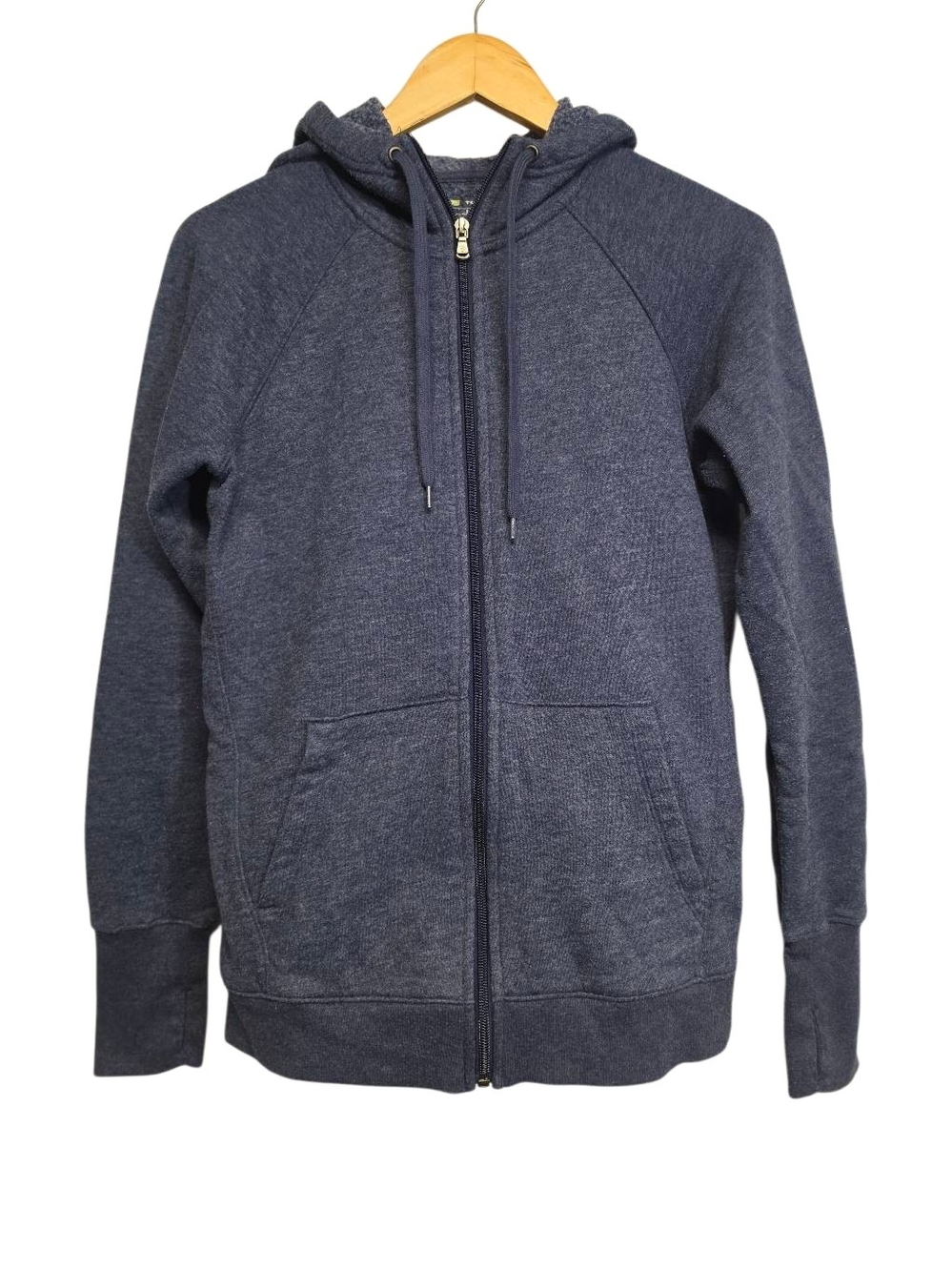 TEK GEAR Navy Thumb‑Hole Zip Hoodie – Size S